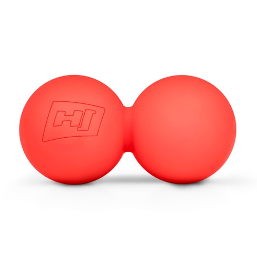 Duo-Massageball aus Silikon 63 mm rot