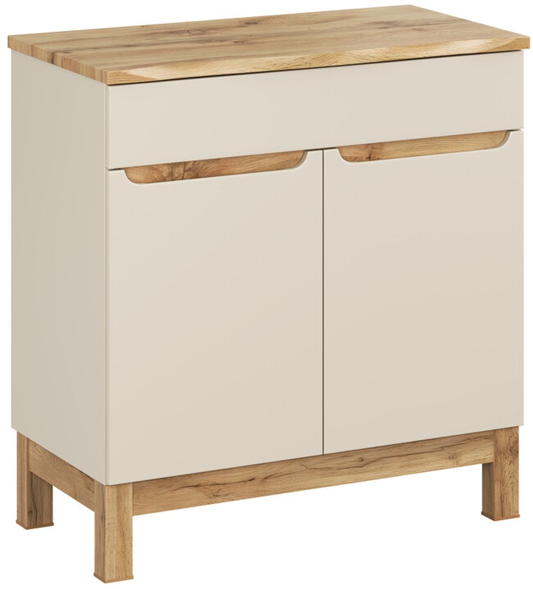 Comad Bali Cashmere zestaw meblowy 80 cm szafka stojąca z blatem kaszmir/dąb SET-BAC B NAT WOTAN 80CM - Wysyłka w 24h