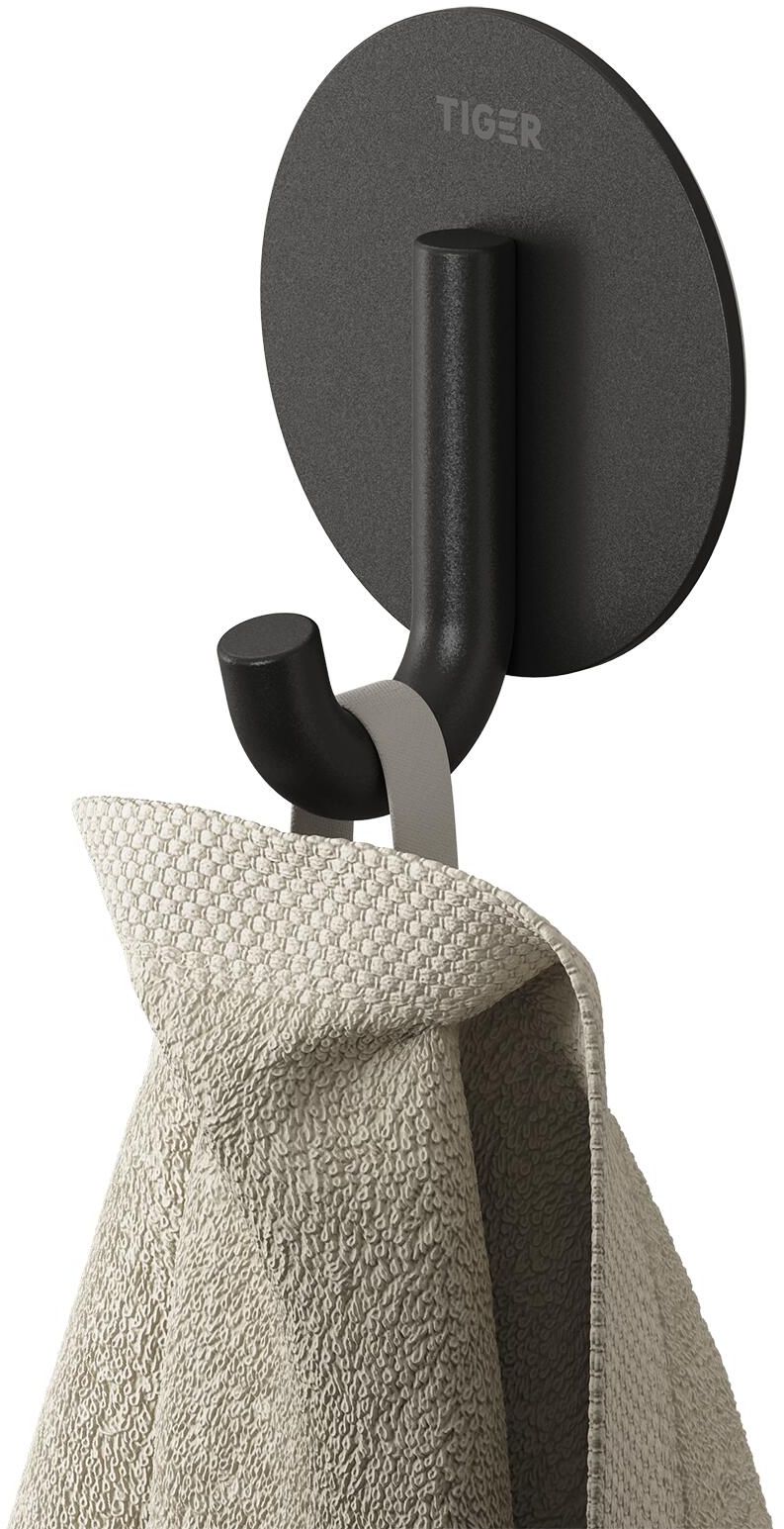 Tiger Classic wieszak na ręcznik haczyk czarny mat 800737