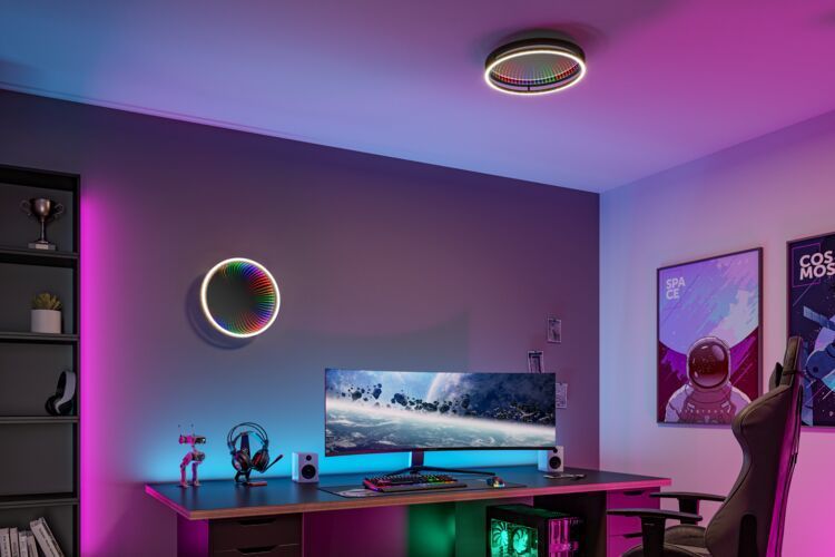 Paulmann Spaceglow plafon 1x38 W czarny PL71056