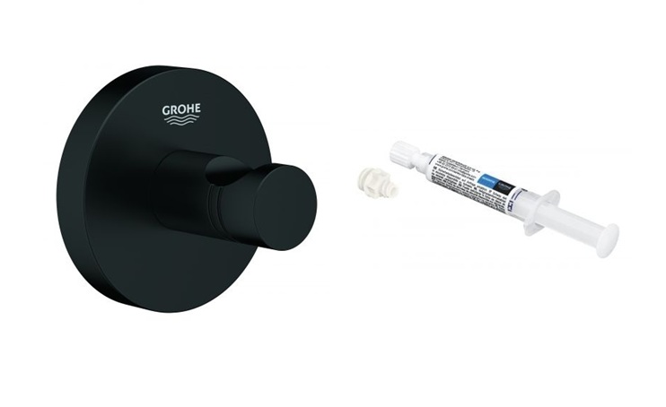 Zestaw Grohe Start wieszak na ręcznik czarny i klej montażowy QuickGlue (411732430, 41127000) - Wysyłka w 24h