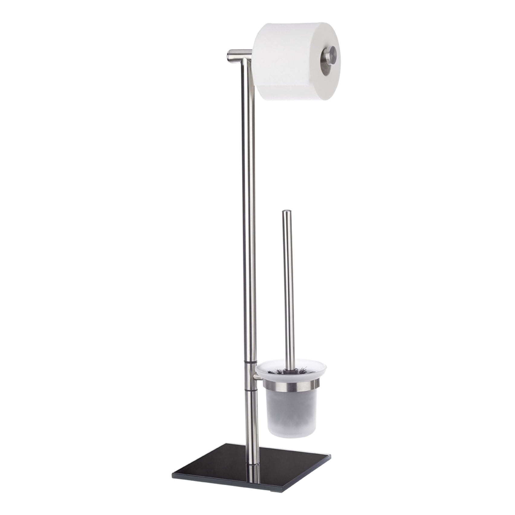 Wenko Lima stojak na papier toaletowy ze szczotką WC srebrny 20391100