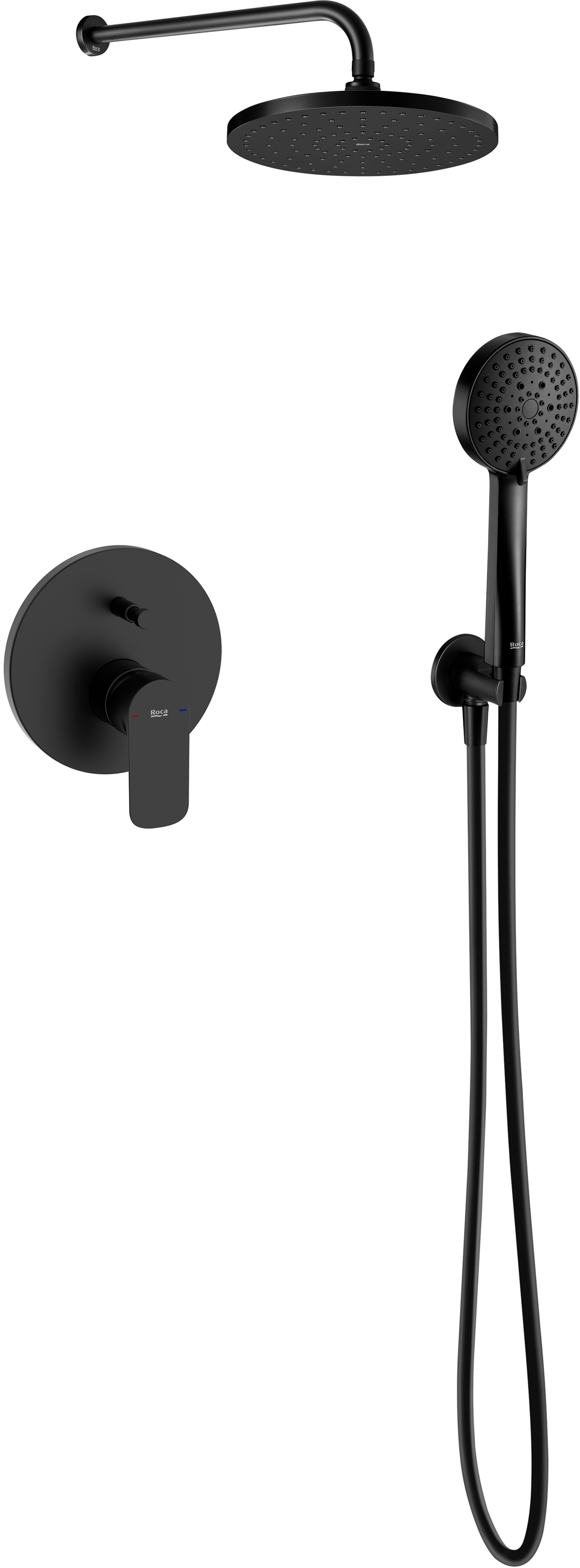 Roca Cala zestaw prysznicowy podtynkowy z deszczownicą czarny A5D186ENB0 - Wysyłka w 24h