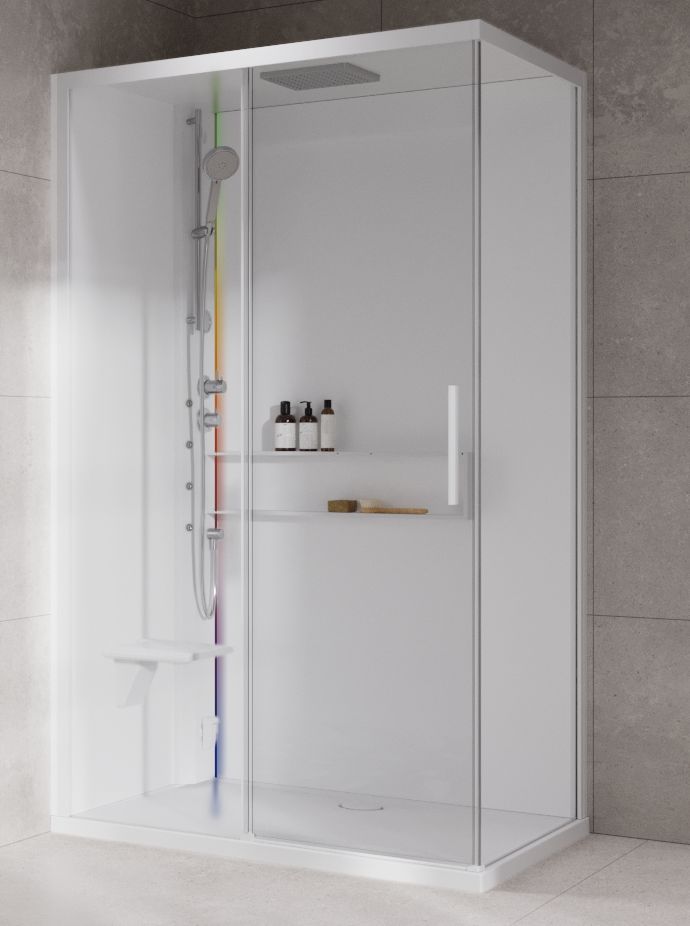 Novellini Glax 2 2.0 2P kabina z hydromasażem 120x80 cm parowa z brodzikiem lewa total biała G222P120ST5-1UU