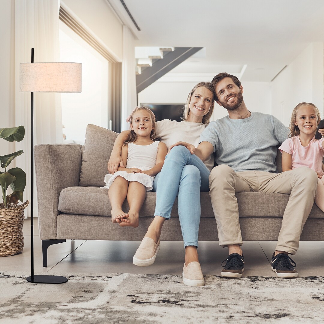 Rabalux Narmin lampa stojąca 1x40 W czarna-beżowa 74240