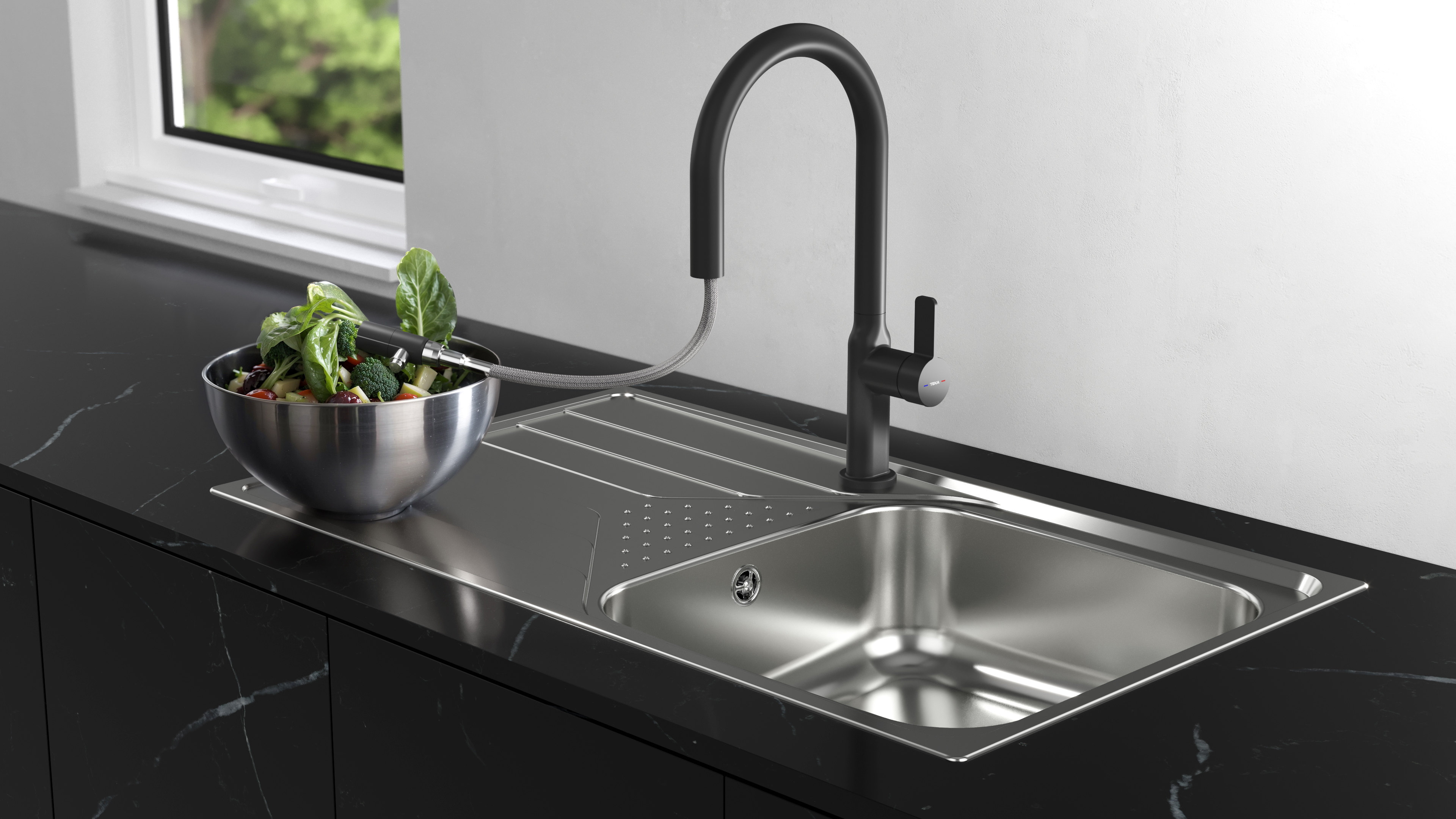 Teka Oval bateria kuchenna stojąca czarna 116020015 - Wysyłka w 24h