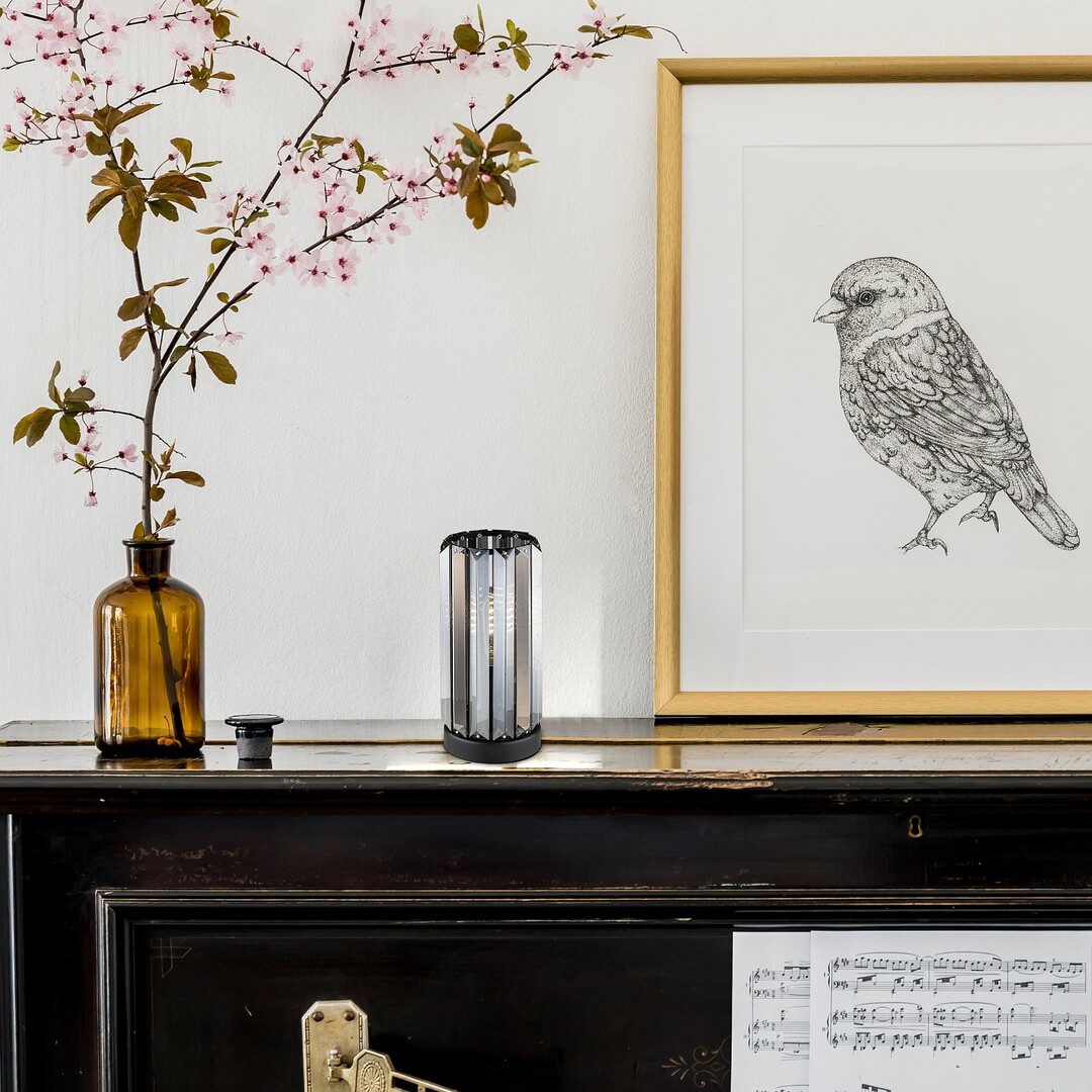 Rabalux Veness lampa stołowa 1x40 W czarna-przydymiona 74206