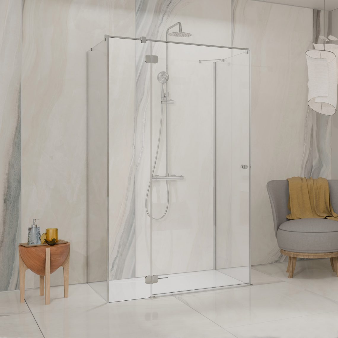 Radaway Torrenta KDJ drzwi prysznicowe 120 cm uchylne chrom połysk/szkło przezroczyste 133312-01-01L