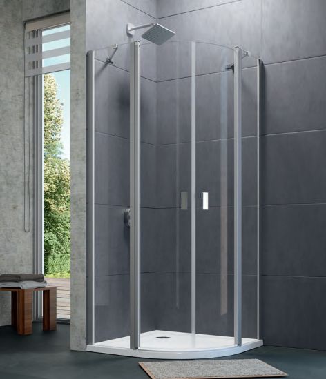 Huppe Design Pure 1/4 koła drzwi prysznicowe 100 cm uchylne srebrny połysk/szkło przezroczyste 8P1709.092.322