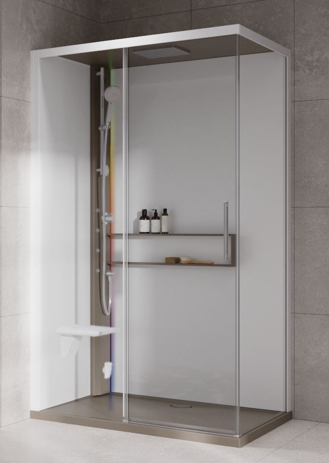 Novellini Glax 2 2.0 2P kabina z hydromasażem 120x80 cm parowa z brodzikiem lewa corda G222P120SM5-1TU