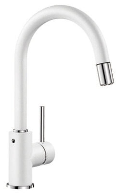 Blanco Mida-S bateria kuchenna stojąca z wyciąganą wylewką Silgranit biały/chrom 521457 - Wysyłka w 24h