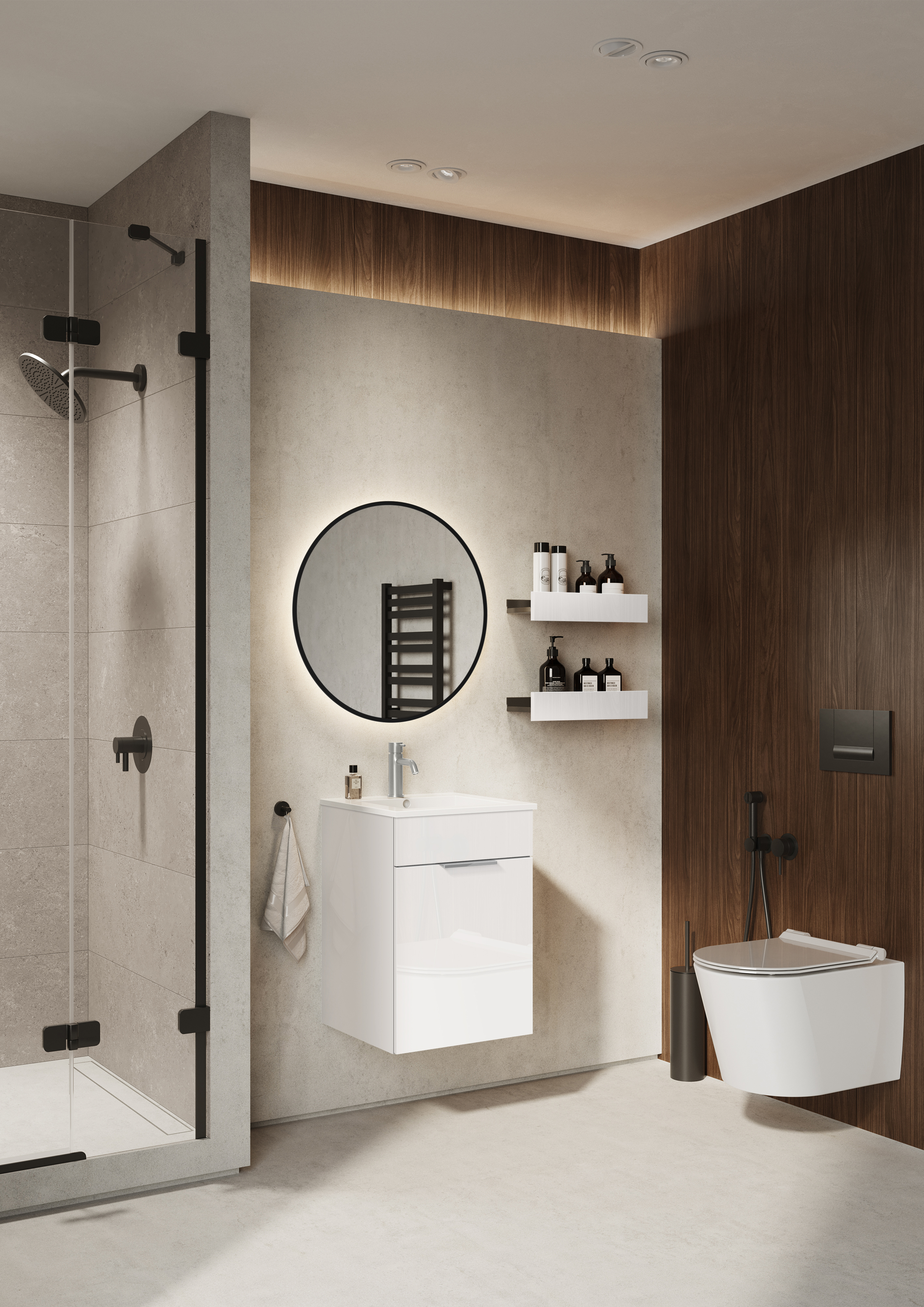 Elita For All półka 40 cm biała-czarna RE130400068060