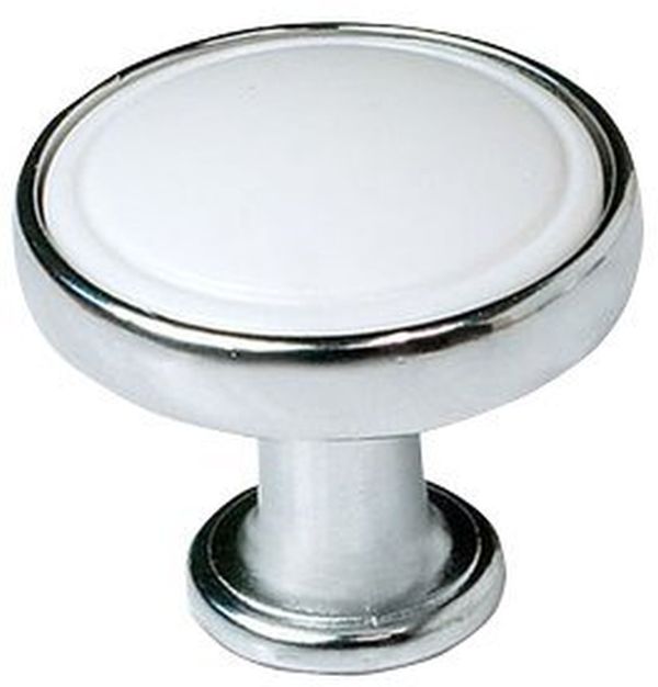 Sapho uchwyt meblowy 1 szt. gałka chrom/biały 12310