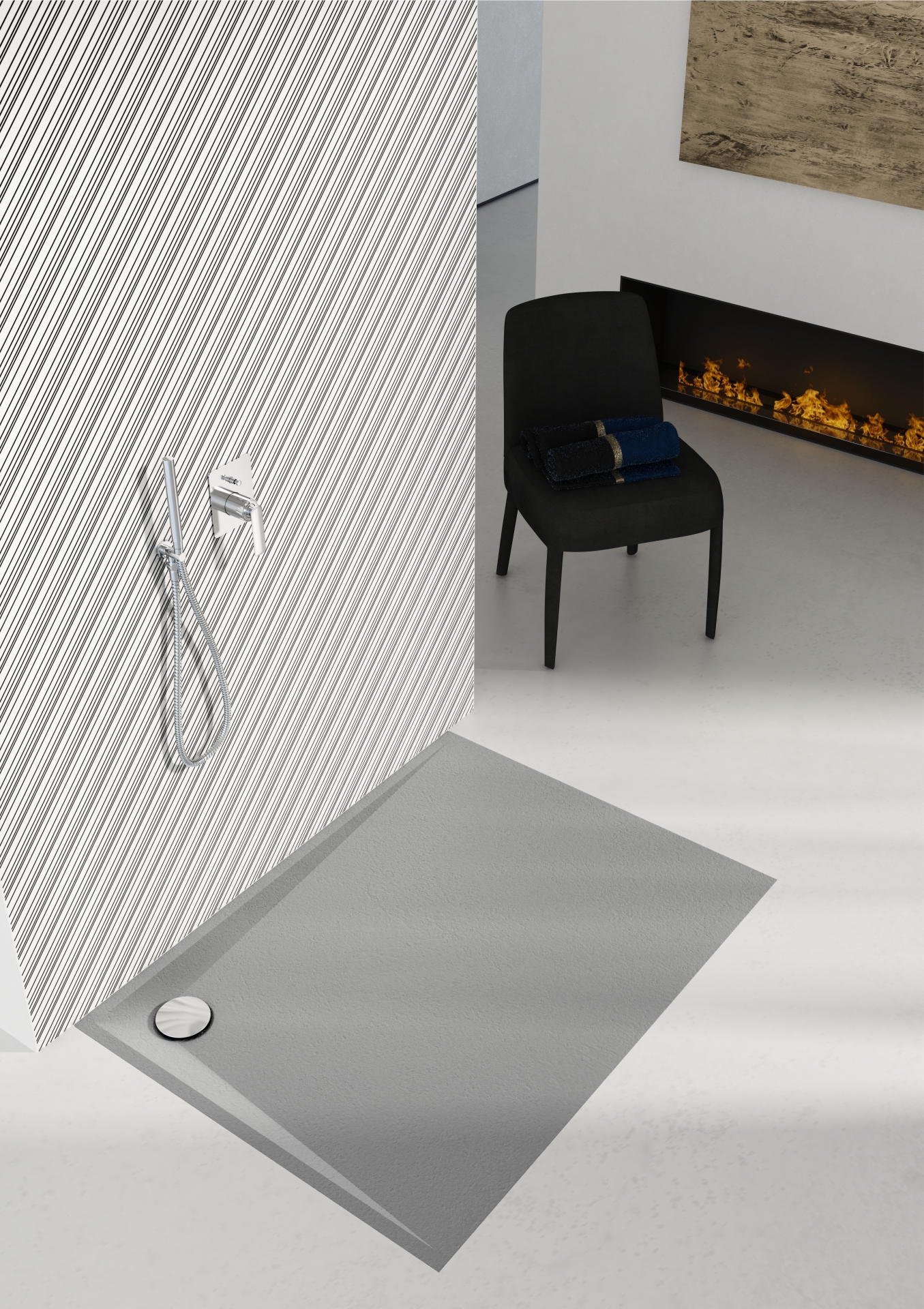 Schedline Libra Cement Stone brodzik prostokątny 140x80 cm cement 3SP.L1P-80140/CT/ST