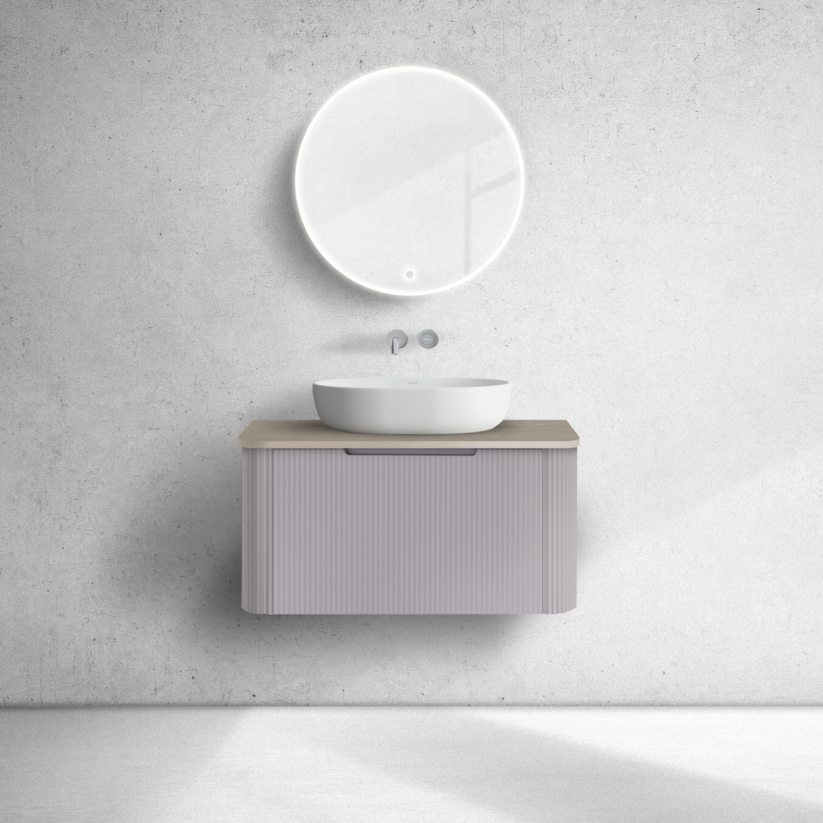 Oltens Hamnes szafka 80 cm podumywalkowa wisząca z blatem kaszmir/dąb 68672900 - Wysyłka w 24h