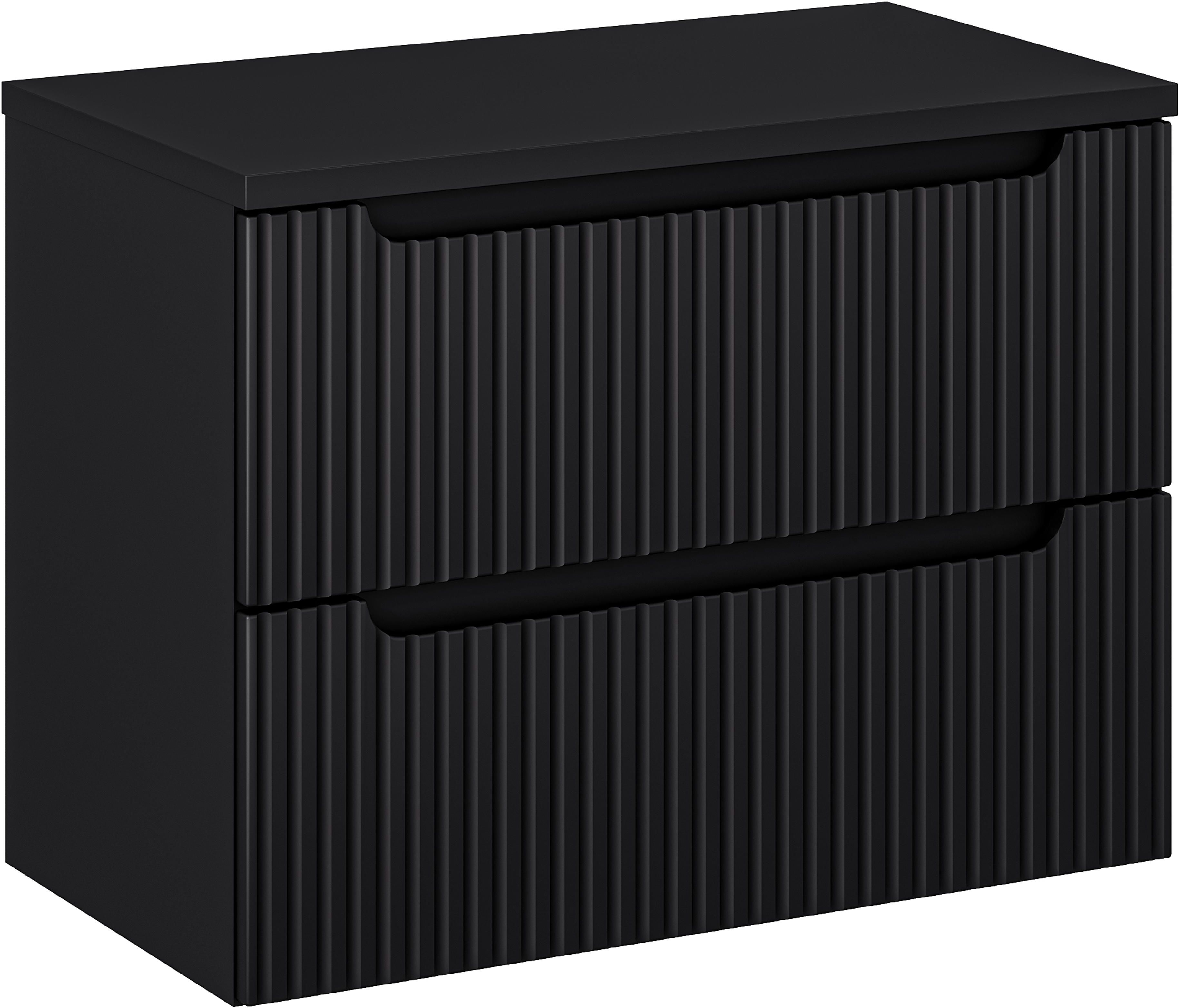 Comad Nova Black szafka 80 cm podumywalkowa wisząca z blatem czarna SET-NOB B BLACK 80CM S - Wysyłka w 24h