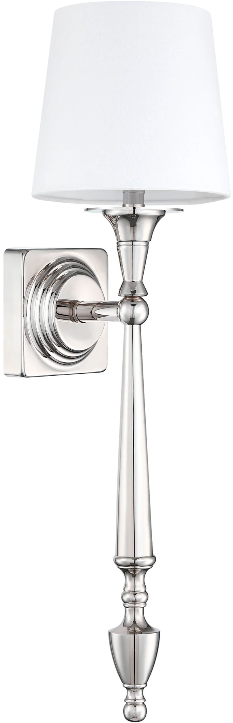 CosmoLight Austin kinkiet 1x40W biały/nikiel W01258NI-WH