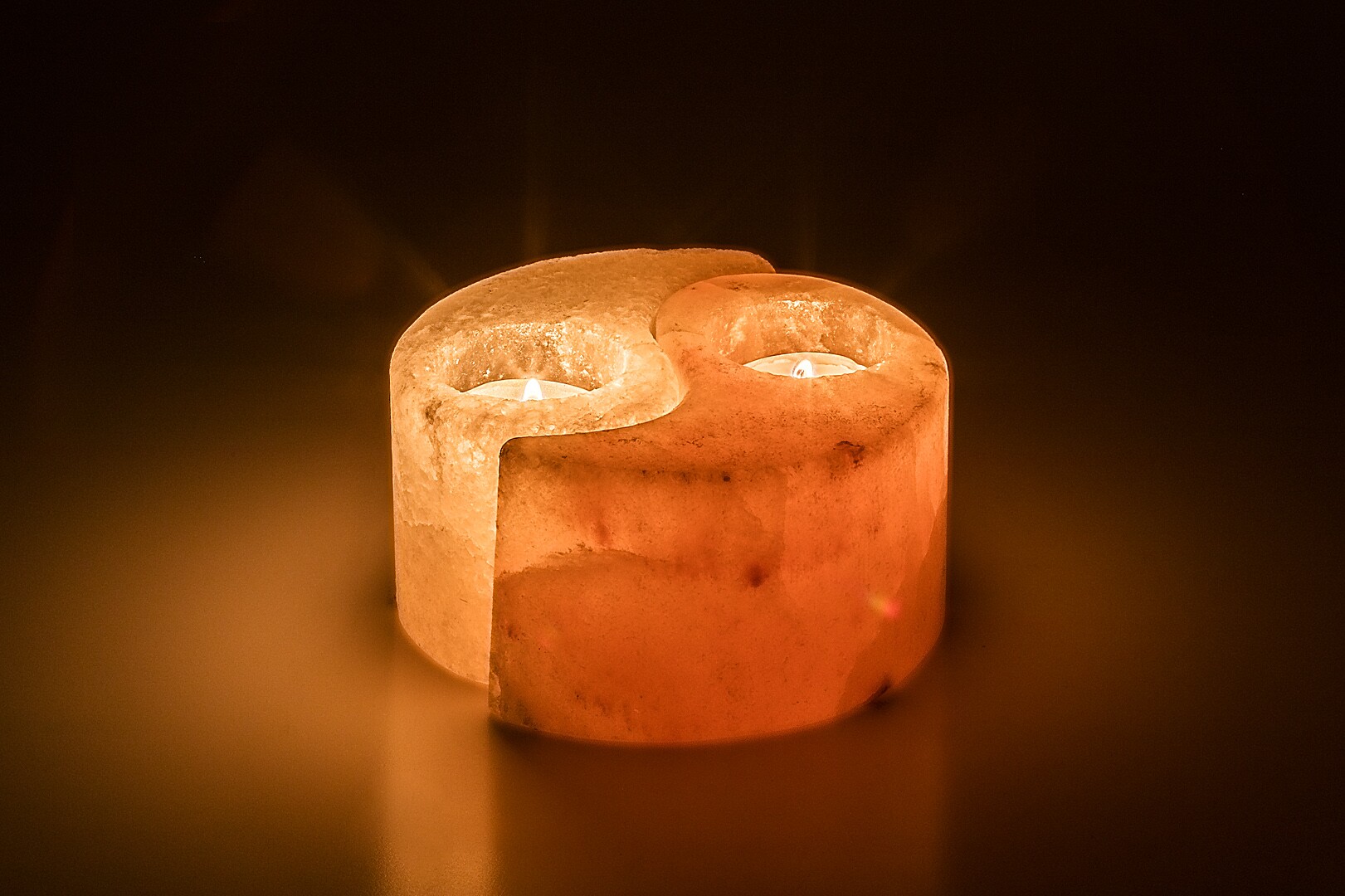 Rabalux Soluna świecznik z soli kamiennej biały-pomarańczowy 76035