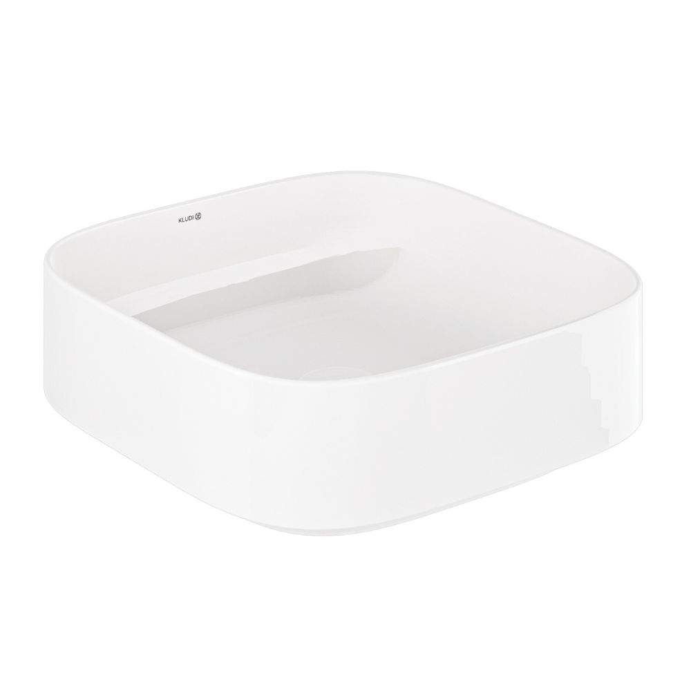 Kludi Resa C umywalka z korkiem 40x40 cm kwadratowa nablatowa biała 58CW3043