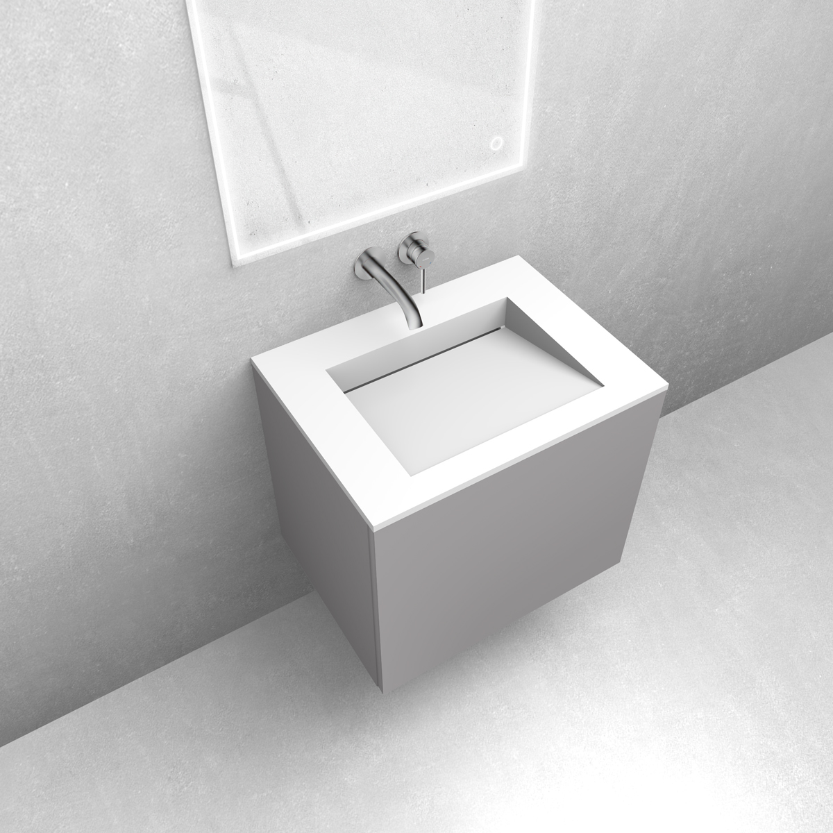 Zestaw Oltens Lun szafka podumywalkowa 60 cm z umywalką Stila LavaForm kaszmir/biały mat 68759900