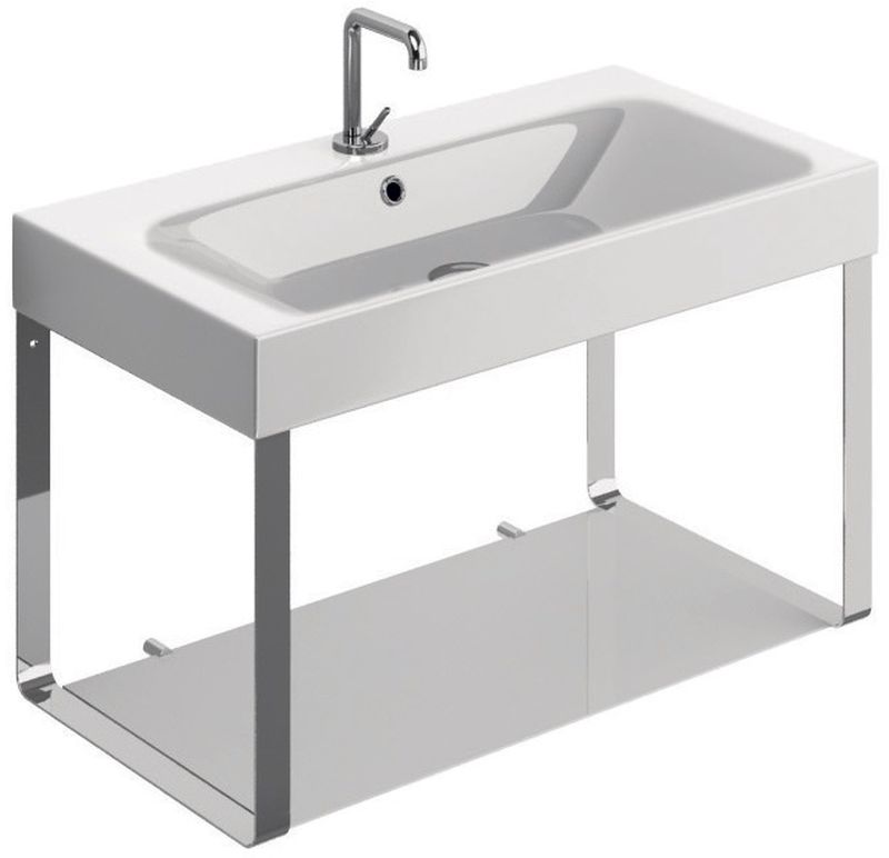 Kerasan Cento stelaż wiszący do umywalki z półką chrom 9126K1