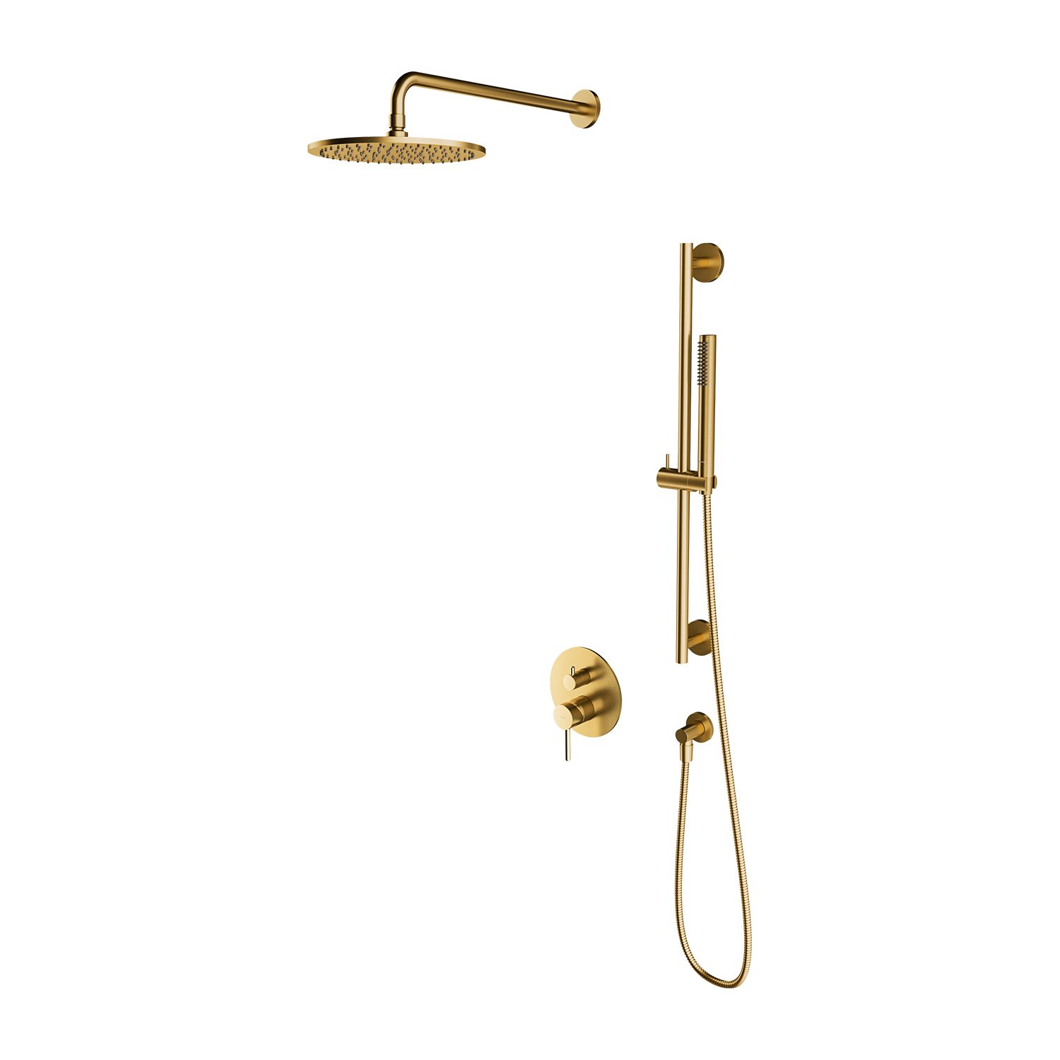Omnires Y zestaw prysznicowy podtynkowy z deszczownicą złoty szczotkowany SSY47GLB