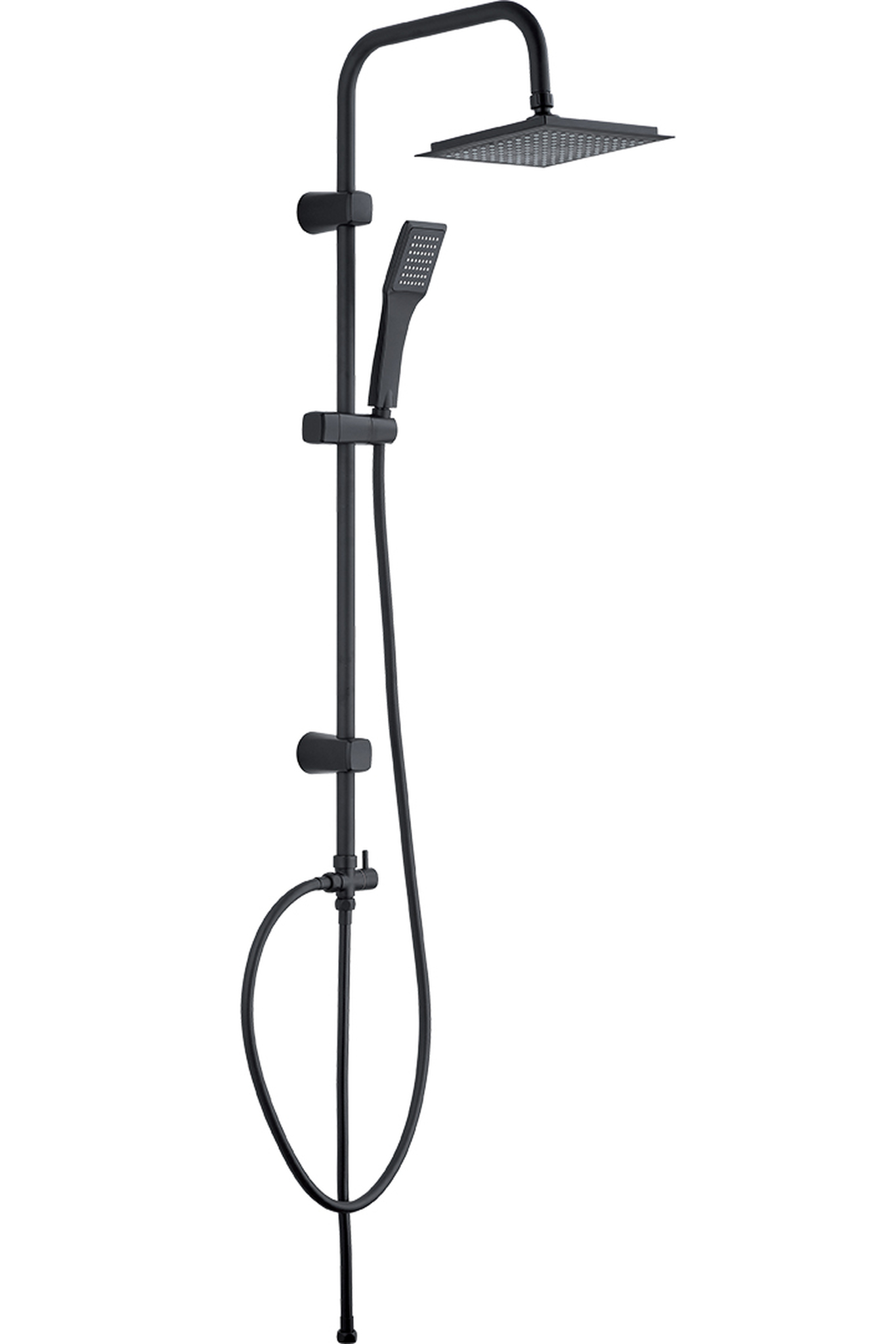 Kuchinox Hiro zestaw prysznicowy ścienny z deszczownicą czarny PKH70KX