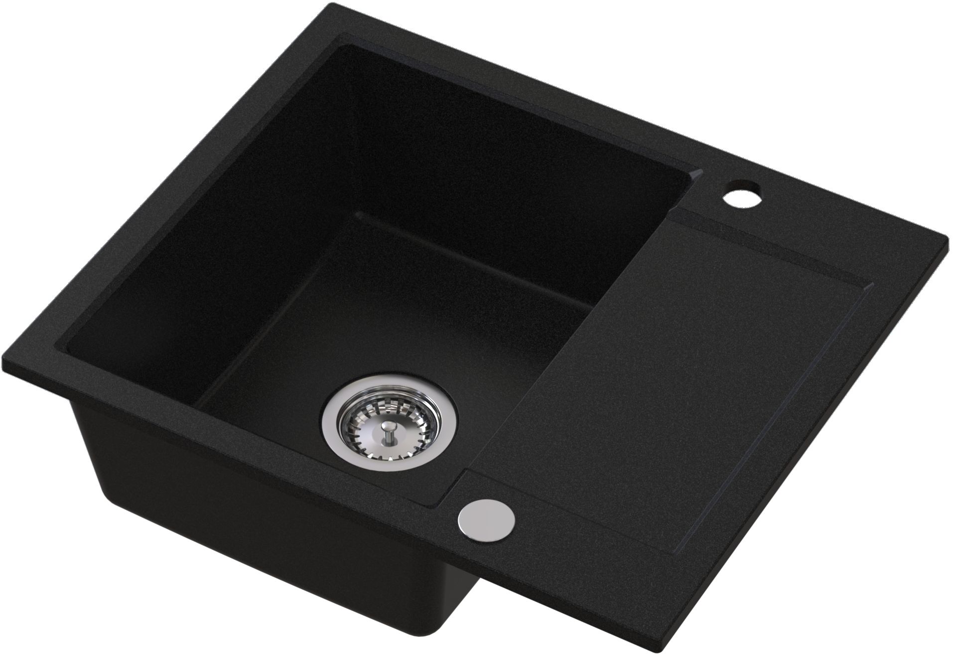Ruvetti Signum zlewozmywak granitowy 59x50 cm czarny 3001S_BC120_W - Wysyłka w 24h