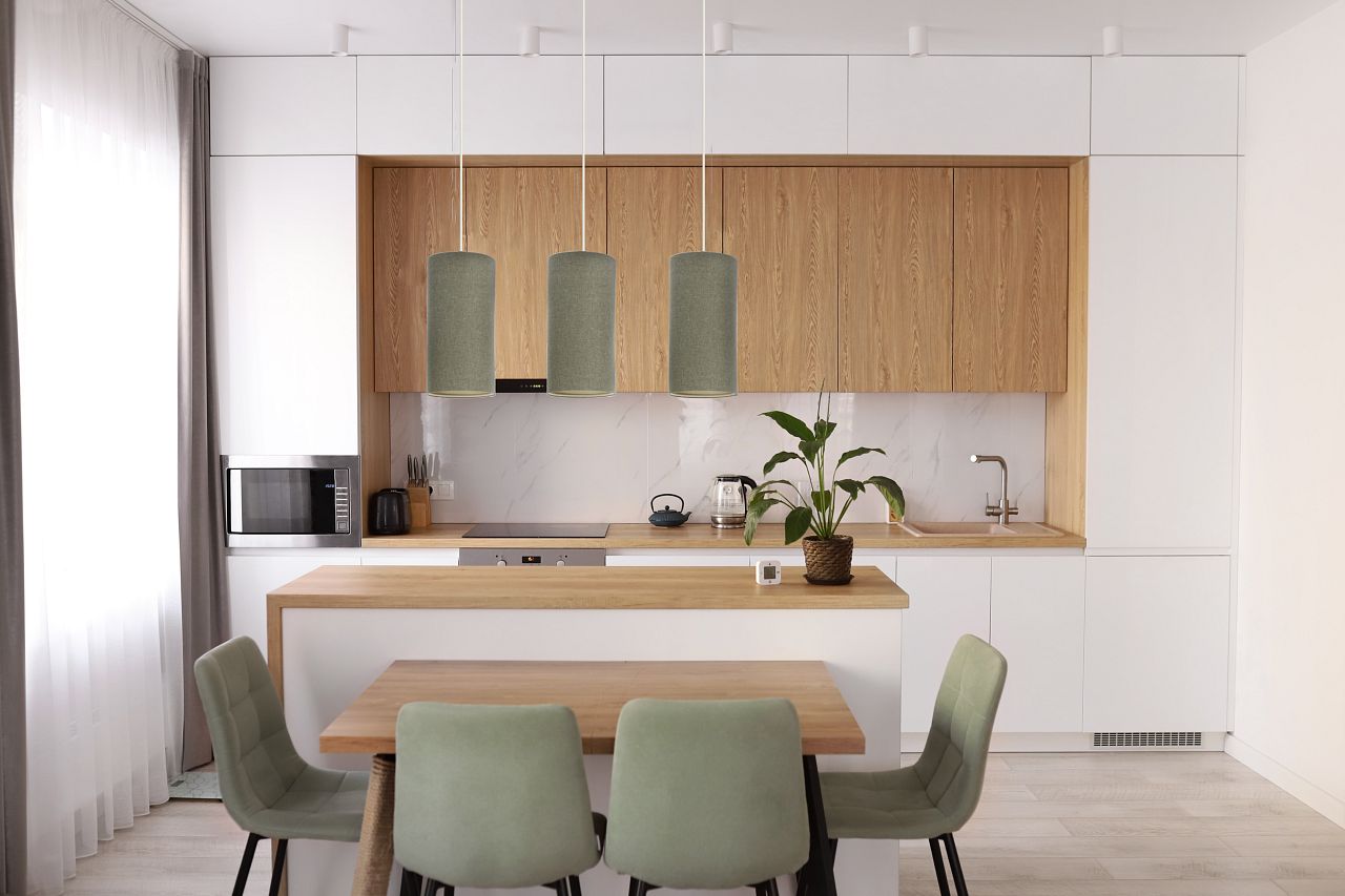 BPS Koncept Boho Ellegant Slim lampa wisząca 3x60 W zielona 0T0-L3-004