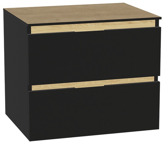 Zestaw Excellent Tuto 2.0 szafka 60 cm podumywalkowa wisząca z blatem czarny-dąb MLEX.2172.K.60.01BL.BKBK