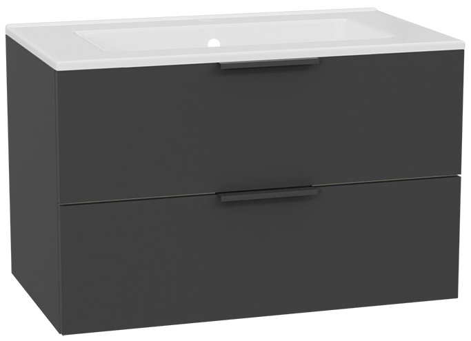 Zestaw Excellent Tuto 2.0 szafka 80 cm podumywalkowa wisząca z umywalką As szary/biały MLEX.2172.K.80.0236.GRGR