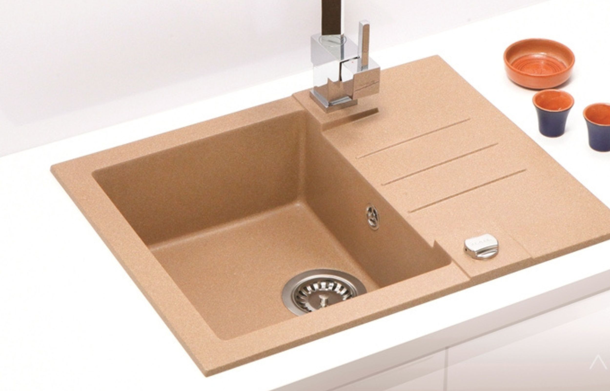 Alveus Rock'n'Roll zlewozmywak granitowy 59,5x47,5 cm beżowy 1213055