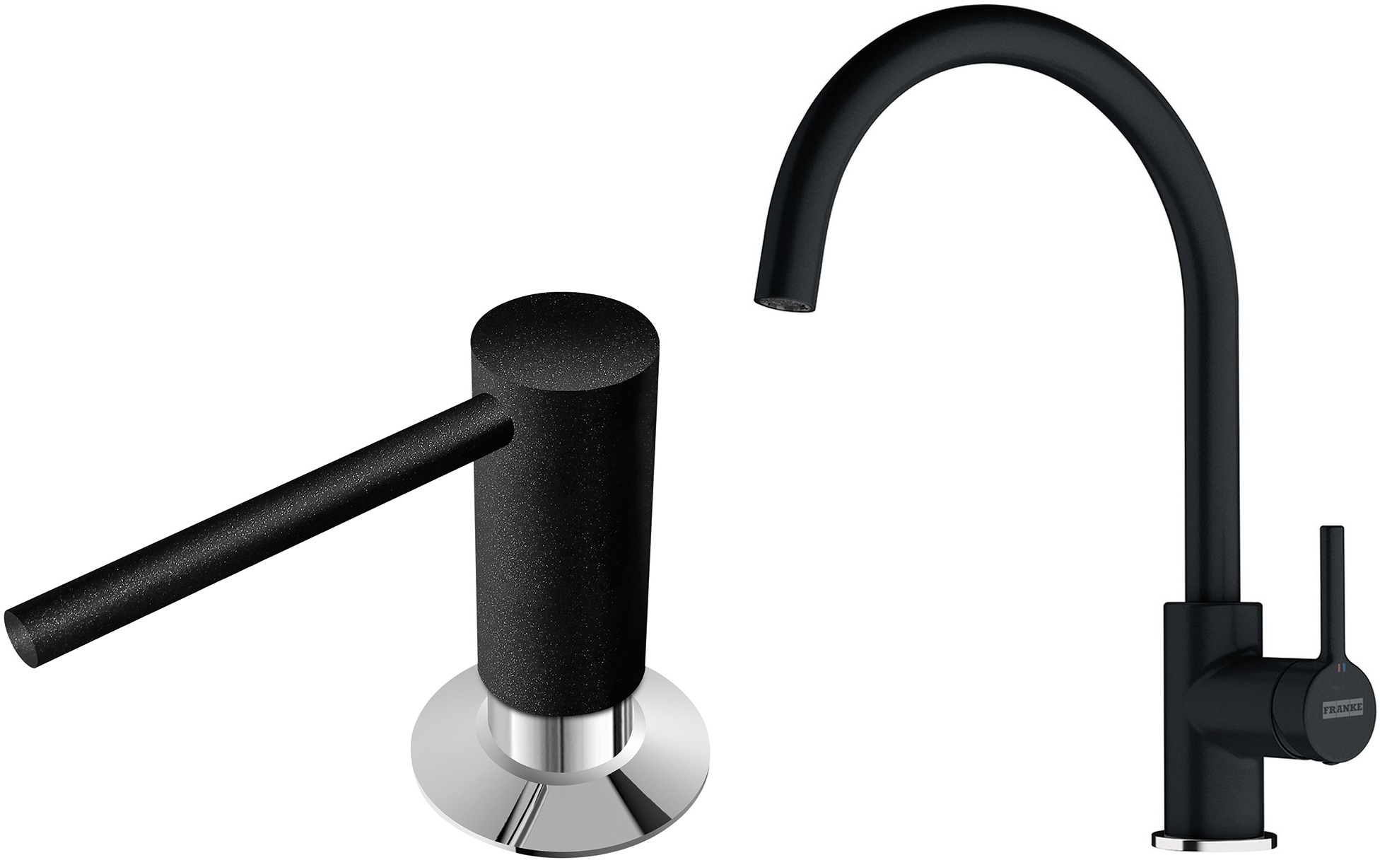 Zestaw Franke Lina bateria kuchenna stojąca z dozownikiem do płynów 350 ml onyx (1150626020, 1190578743) - Wysyłka w 24h