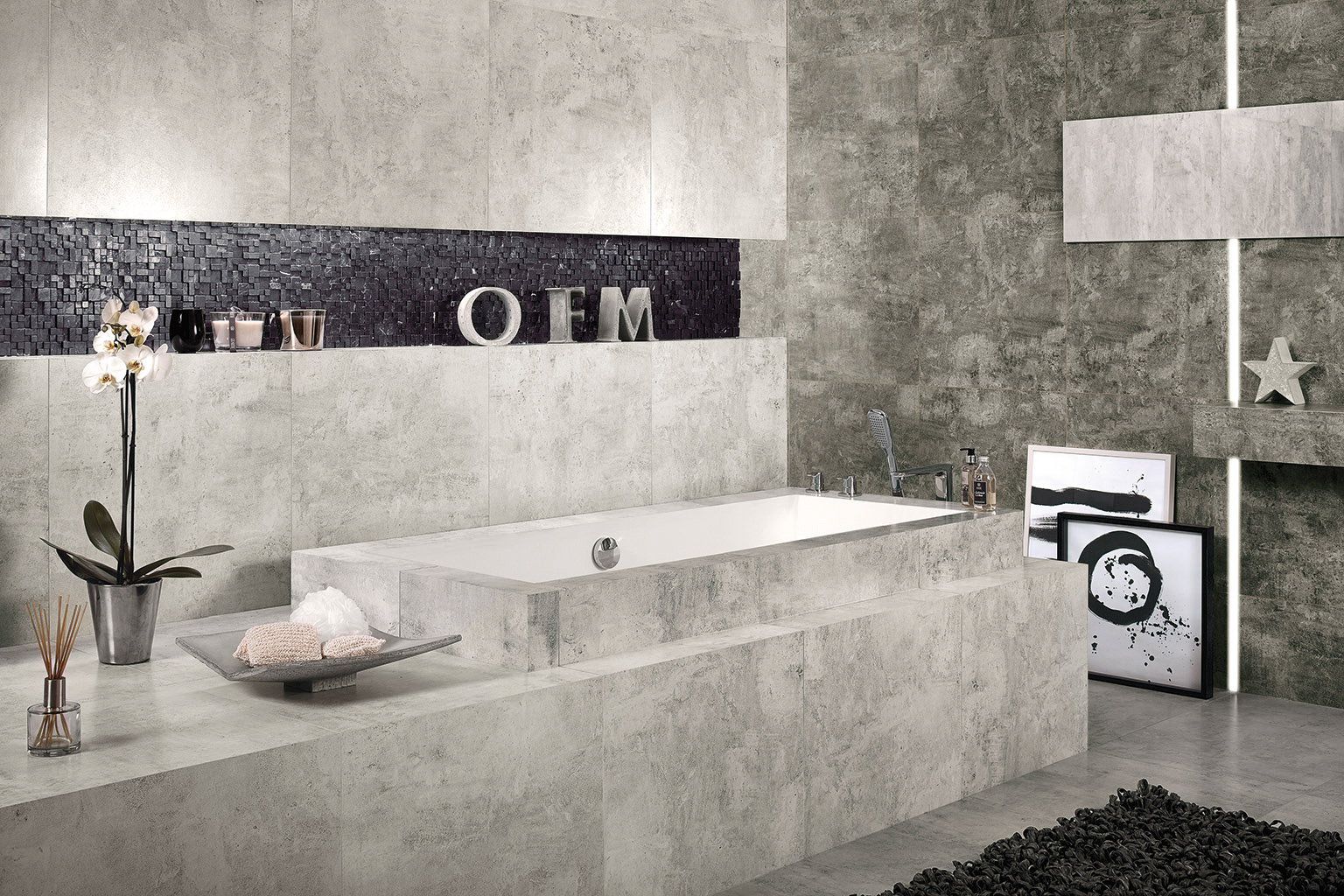 Ceramstic Bergen White płytka ścienna 60x30 cm szary połysk