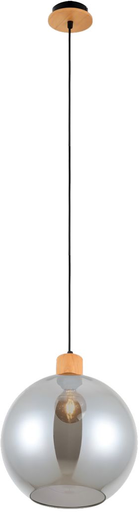 Italux Potan lampa wisząca 1x25 W czarna-drewno PND-67497-WO-SG