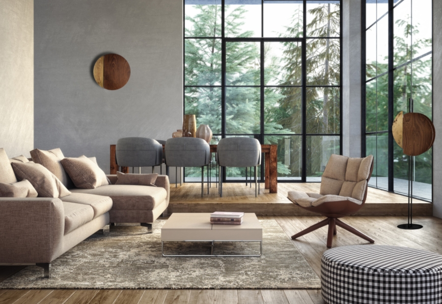 Nowodvorski Lighting Sunset lampa stojąca 2x12 W czarna-drewno 7647