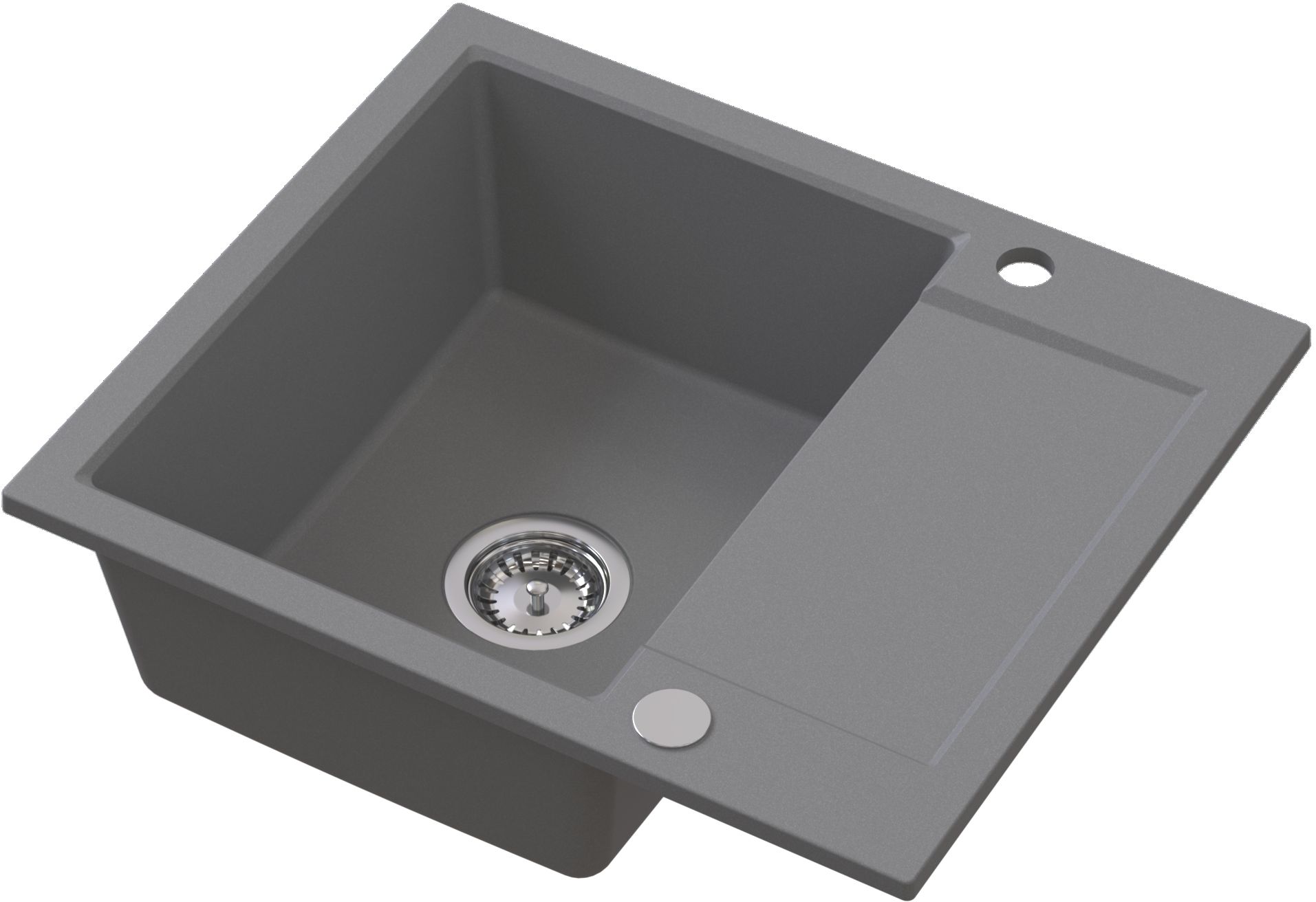 Ruvetti Signum zlewozmywak granitowy 59x50 cm szary 3001S_GR120_W