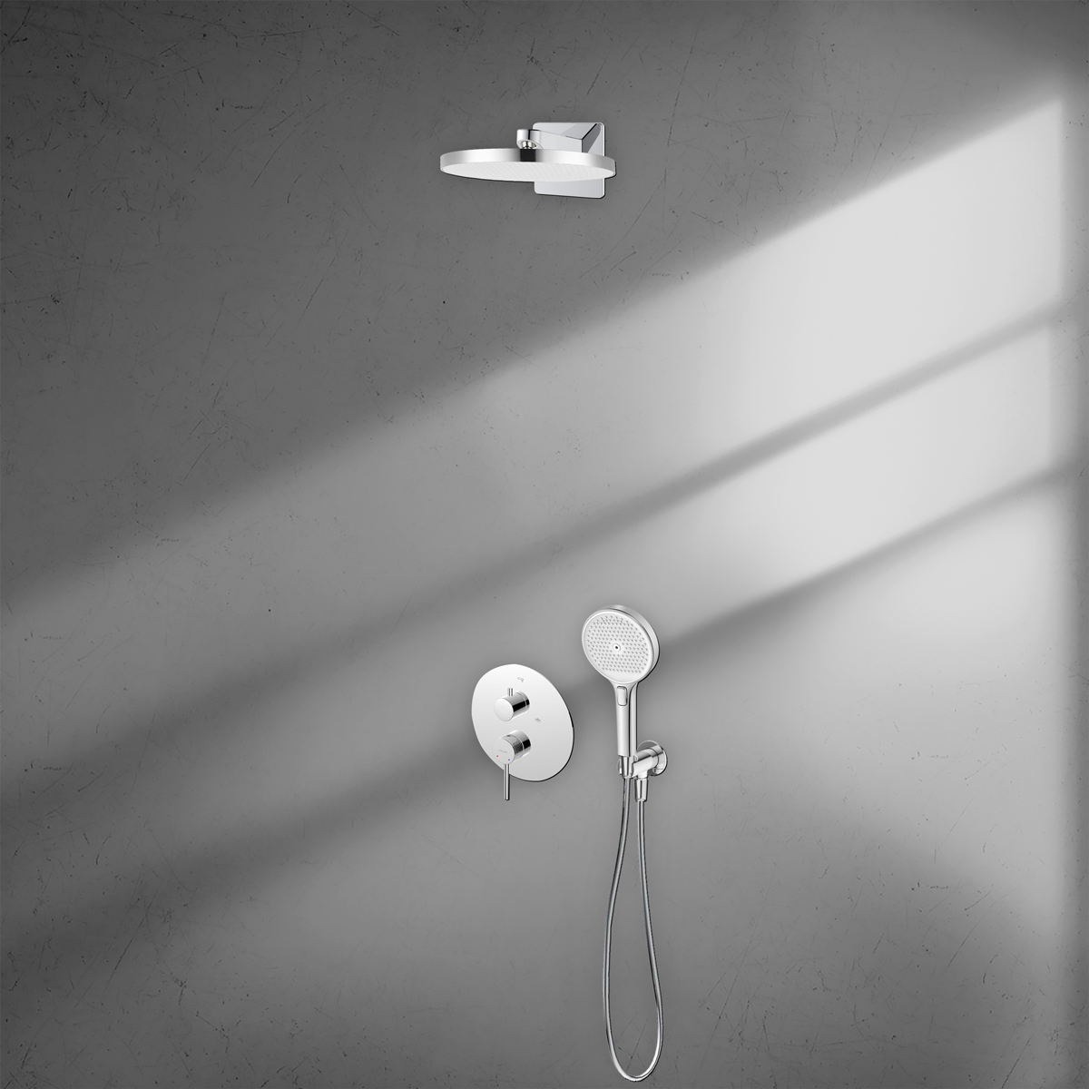 Ksuro 01 zestaw bateria wannowo-prysznicowa podtynkowa z deszczownicą i słuchawką 3-funkcyjną chrom 17000010 - Wysyłka w 24h