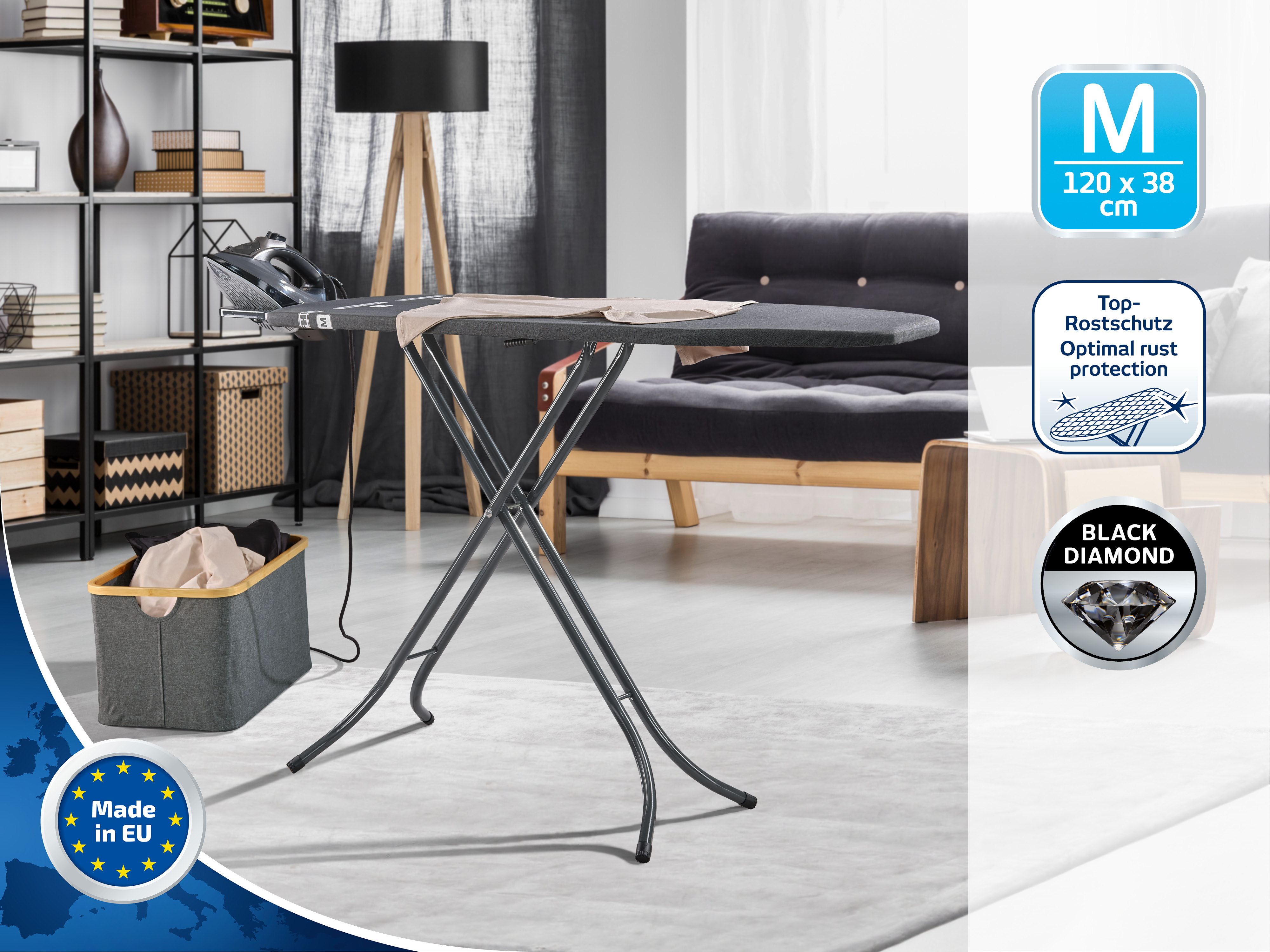 Leifheit Classic M Black deska do prasowania 120x38 cm czarny 72486 - Wysyłka w 24h