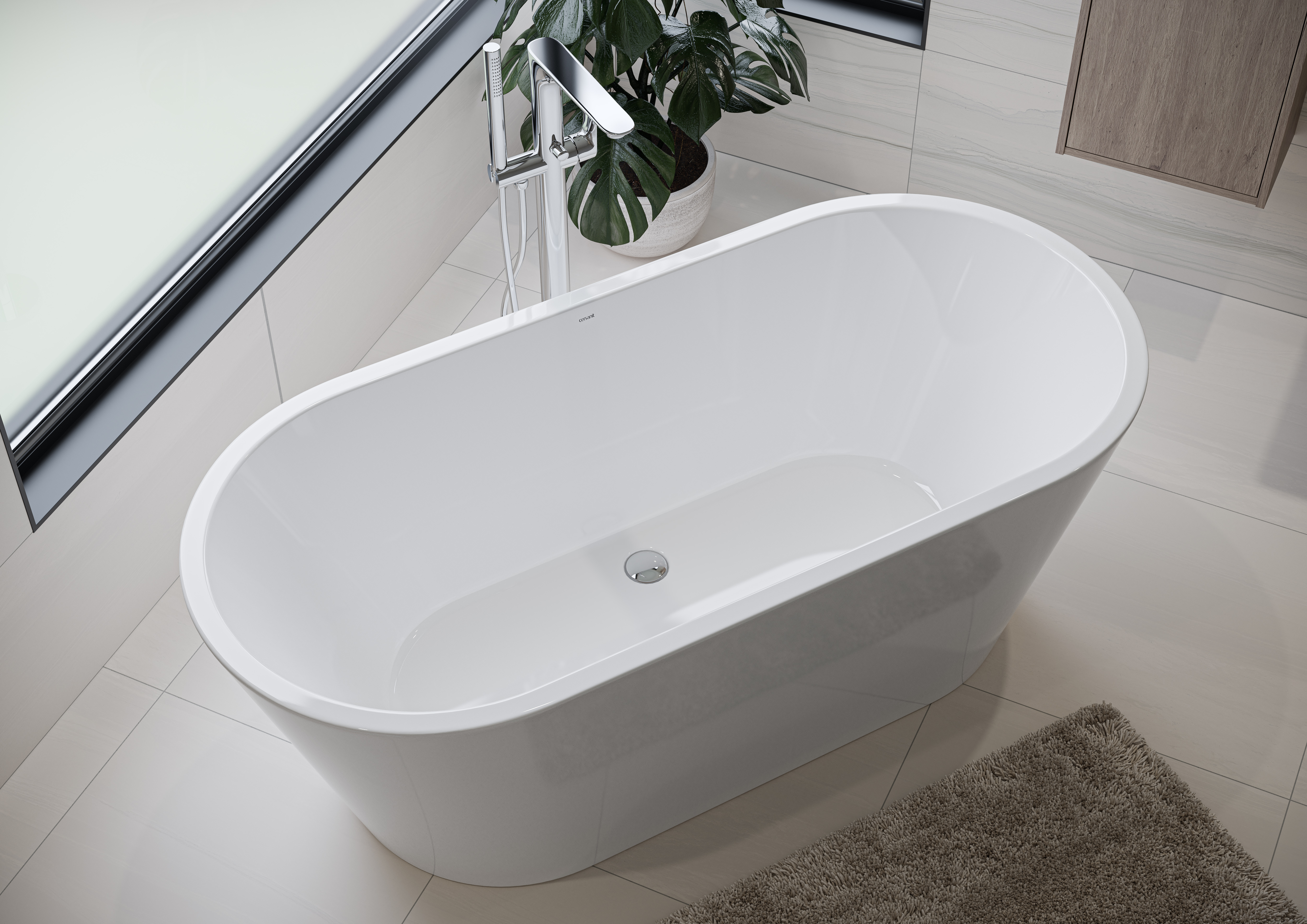 Cersanit Crea wanna wolnostojąca 160x75 cm owalna biała S301-300 - Wysyłka w 24h