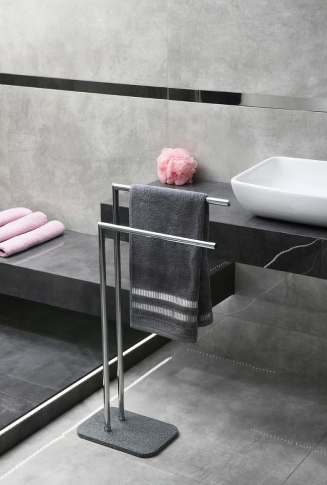 Q-Bath Perfect Minimalism wieszak na ręcznik podwójny stojący chrom/lastryko AWD02341567