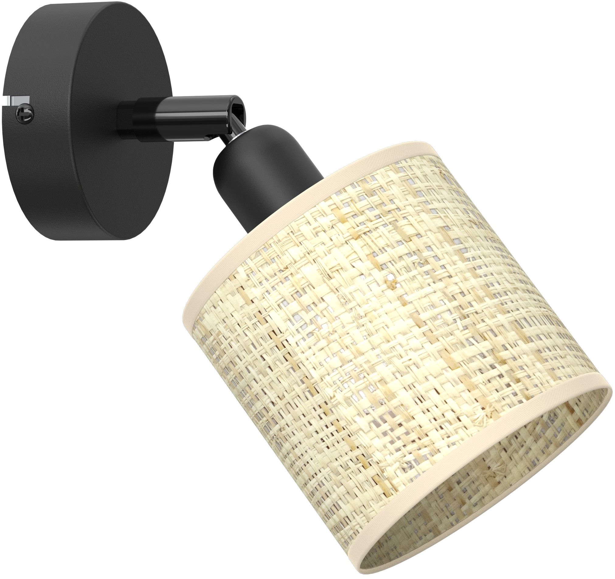 Luminex Rattan kinkiet 1x15W czarny/rattan 5294