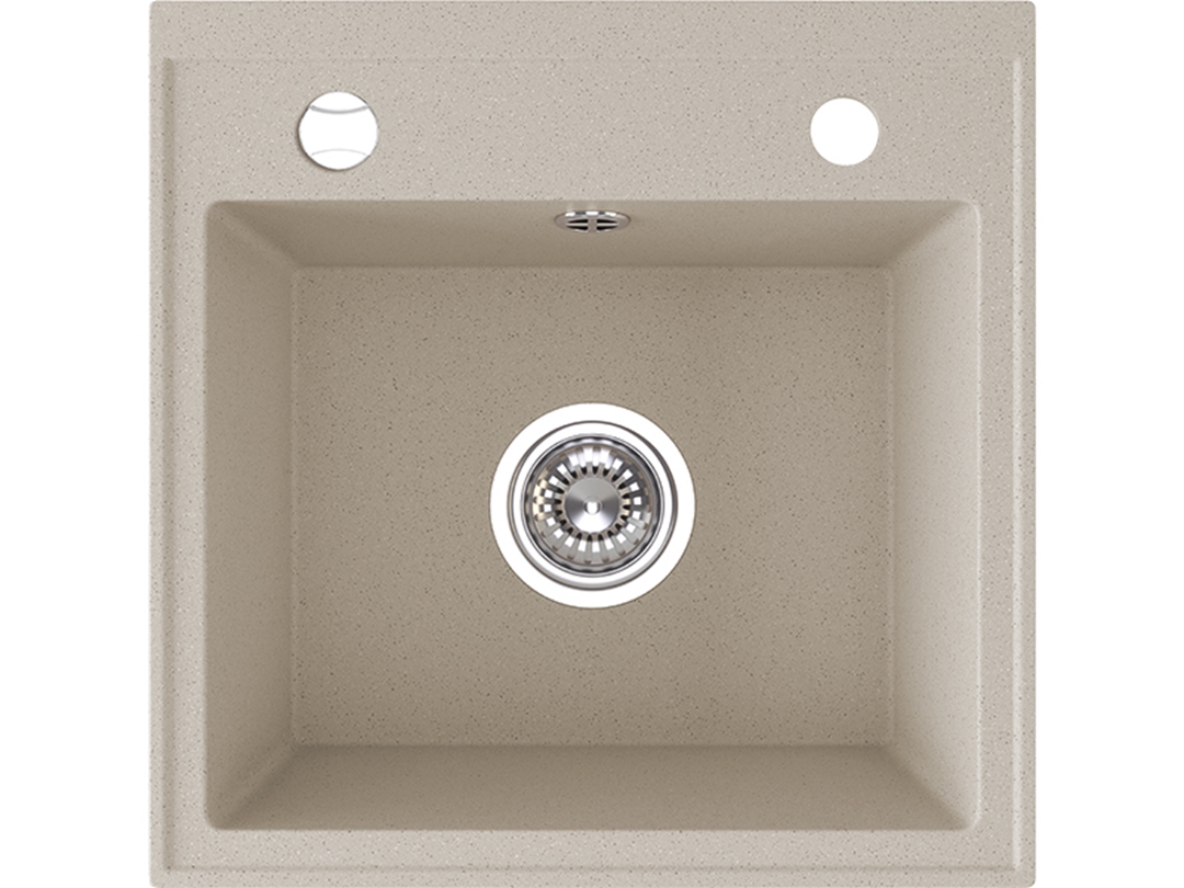 Laveo Trzynastka zlewozmywak granitowy 44x44 cm beżowy SBP410T