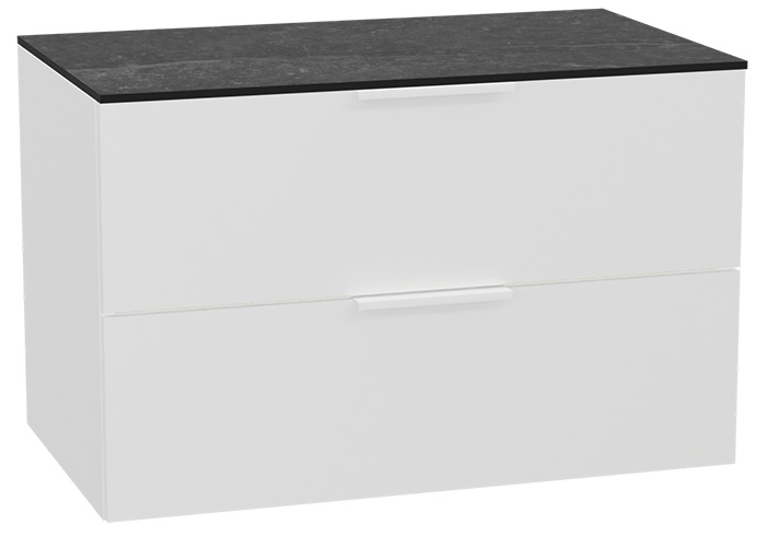 Zestaw Excellent Tuto 2.0 szafka 80 cm podumywalkowa wisząca z blatem biały-grafit MLEX.2172.K.80.02MA.WHWH