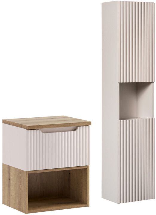 Zestaw Comad Nova Cashmere szafka 50 cm z blatem szafką wysoka boczna i regałem dolnym kaszmir SET-NOC B OAK 50CM 1S LR HC