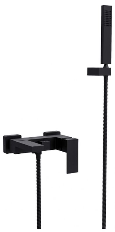 Besco Varium Modern zestaw wannowo-prysznicowy ścienny czarny mat BW-MVS-CZ