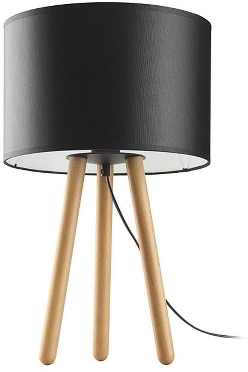 TK Lighting Tokyo lampa stołowa 1x15 czarny/jasne drewno 5293