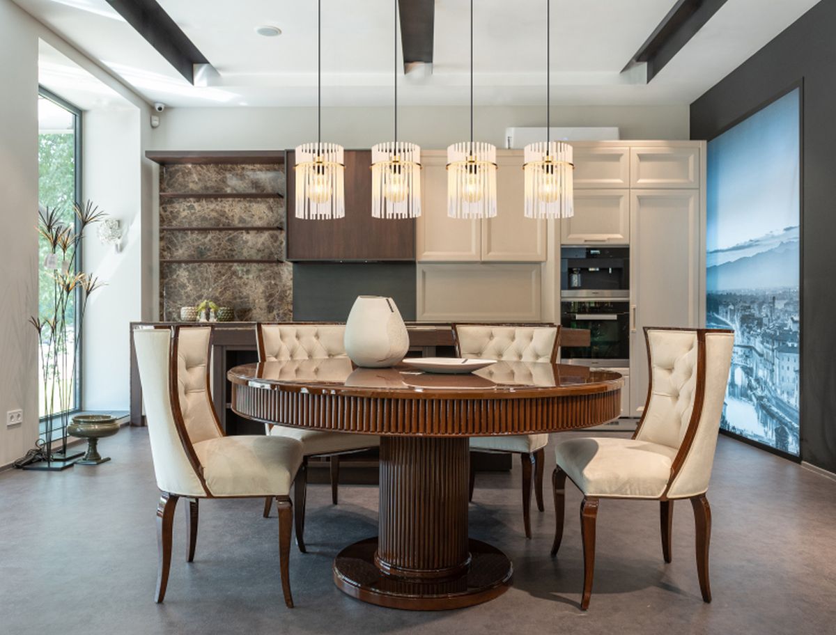 Globo Lighting Gorley lampa wisząca 4x60 W biała-czarna-złota 15698-4HM