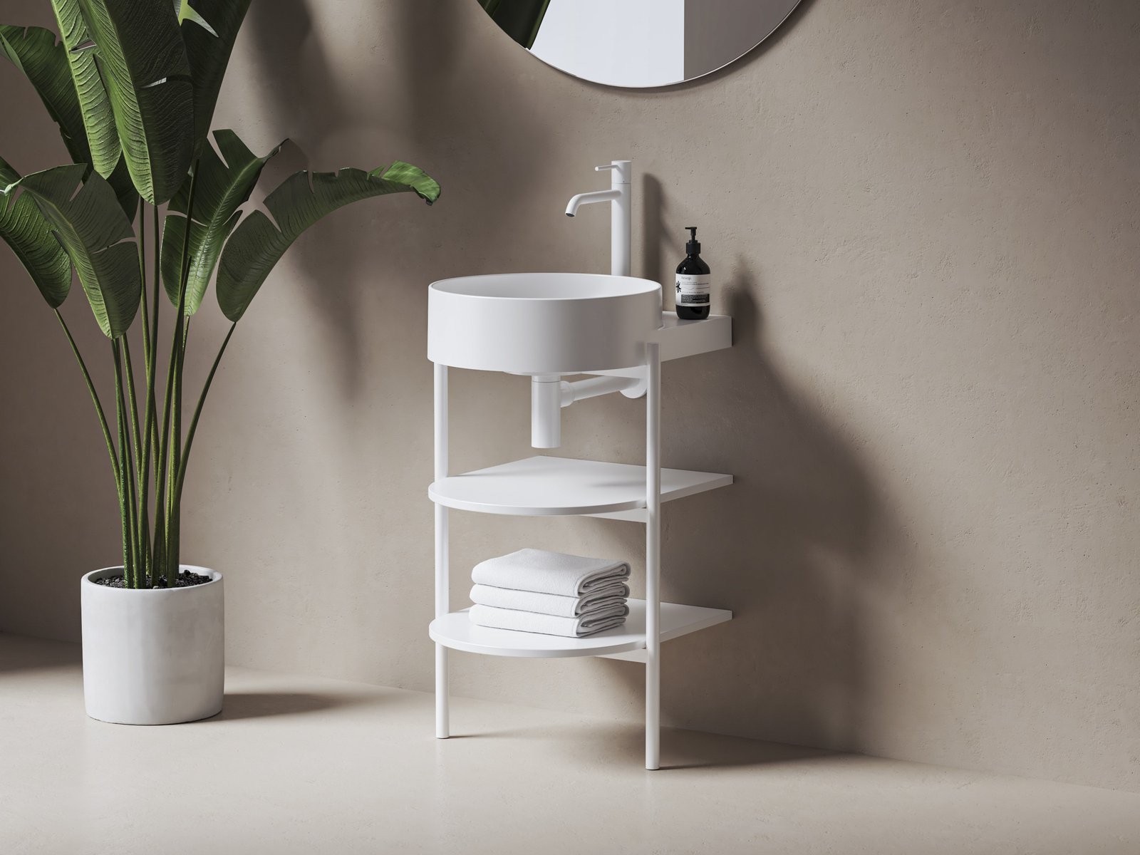 Ravak Yard szafka podumywalkowa 46,8x49,5x76,5 cm stojąca otwarta z półkami CS YARD 400 biały mat D80000E004