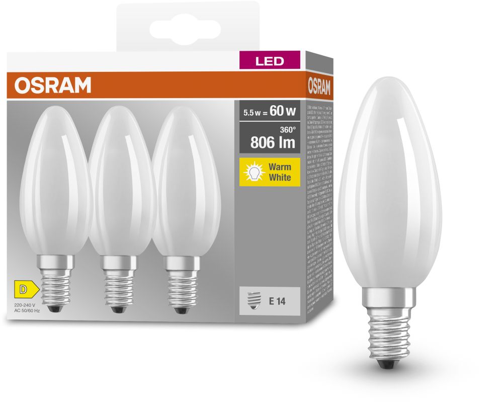 Osram LED Lamps żarówki LED Multipack 3x5,5 W 2700 K E14